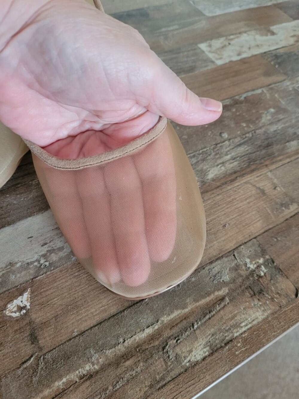 Free People Jeffrey Campbell Ballet Mesh See Through Flats Beige Shoes size 8 - Picture 8 of 8